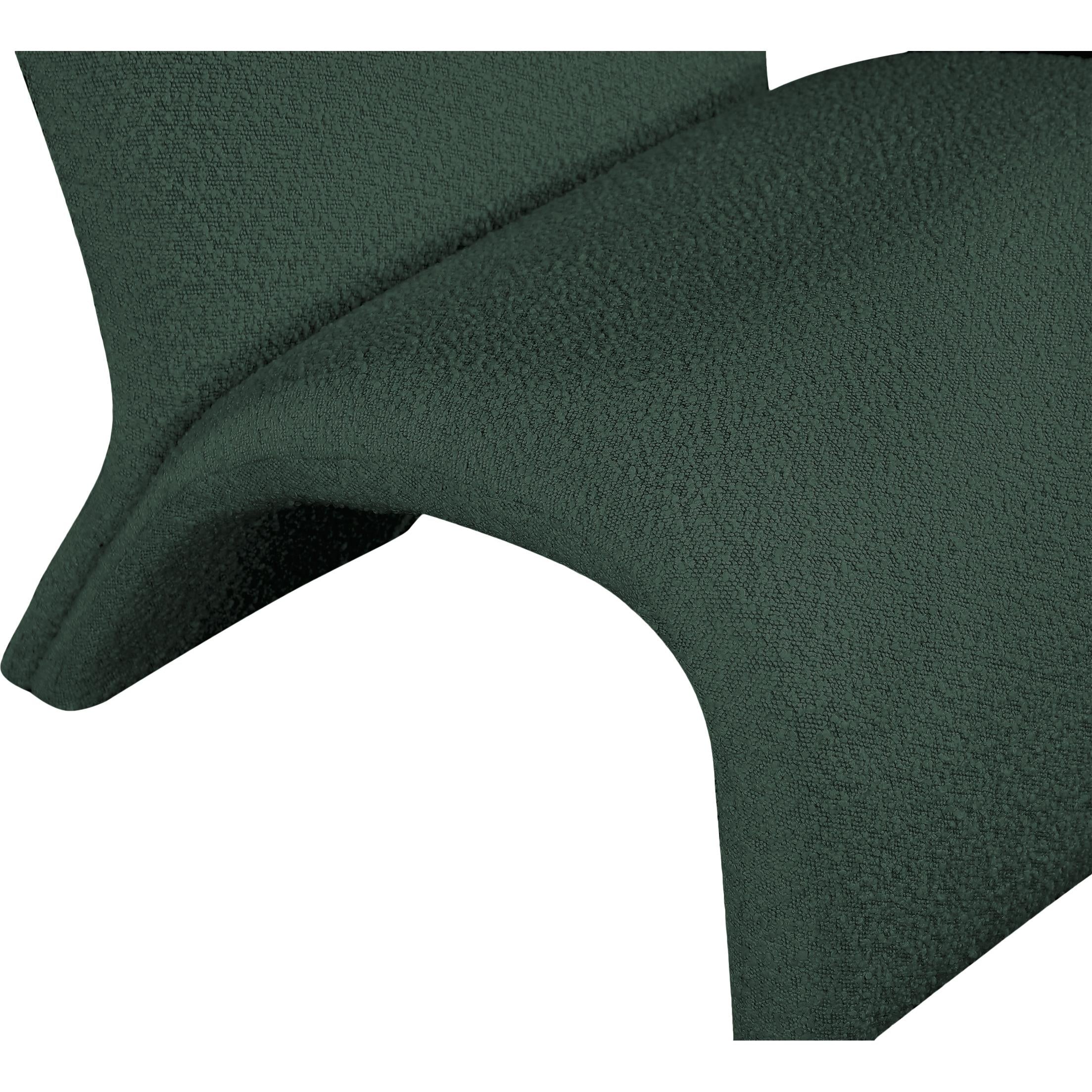 Meridian Mulberry Green Boucle Fabric Accent Chair
