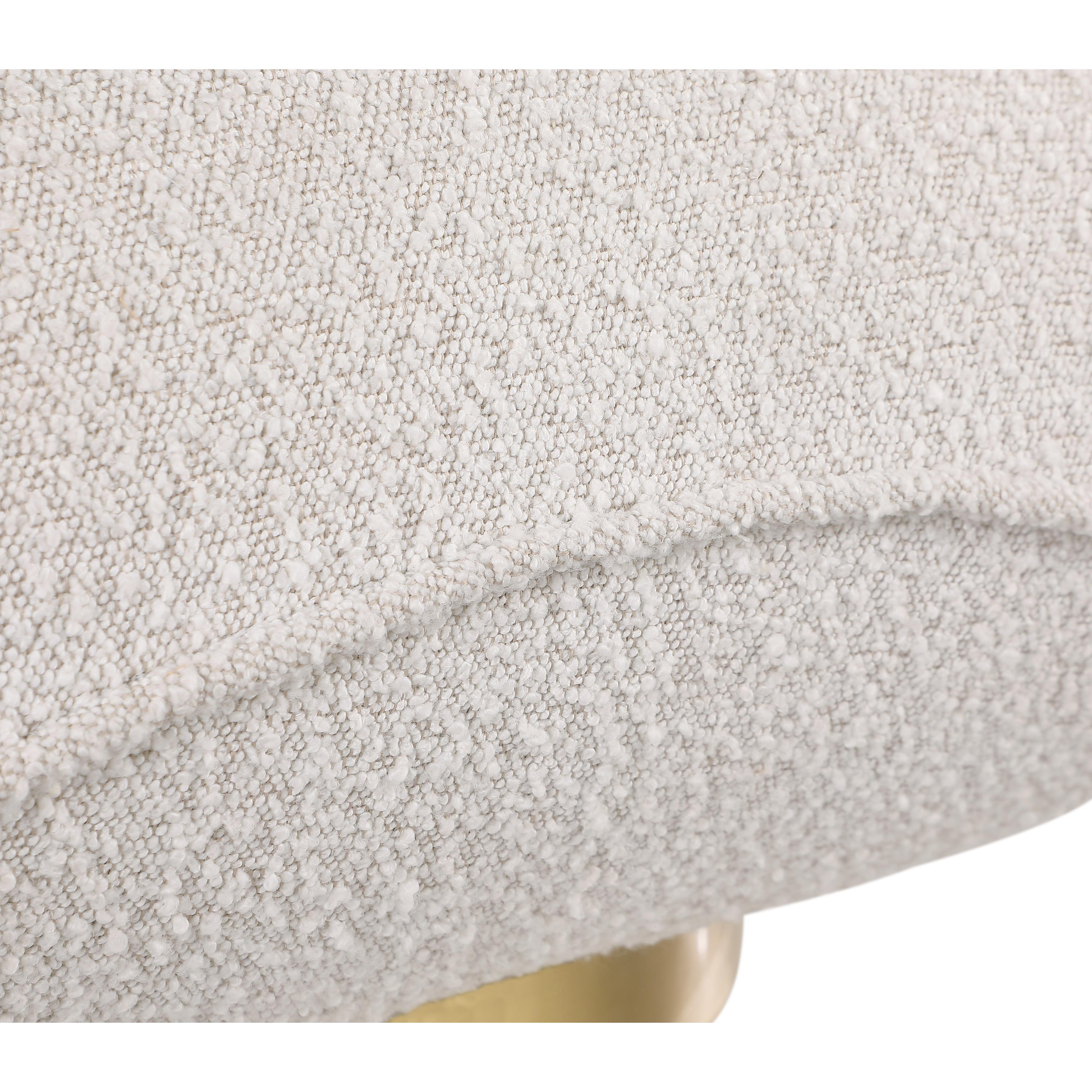 Meridian Geneva Cream Boucle Fabric Swivel Accent Chair